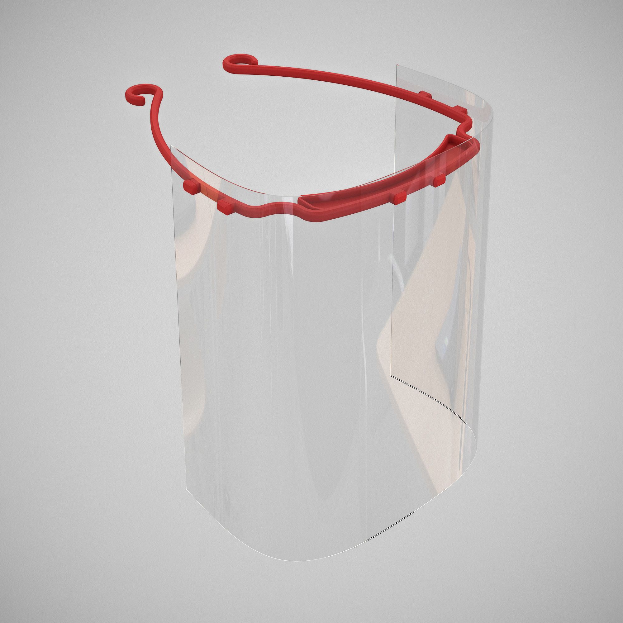 Smooth Face Shield V1 Rendering 01.jpg Free STL file Smoothed and Stackable V4 (NO GAPS) - More Comfortable Version of Protective Visor by 3DVerkstan・3D printing template to download, DotScott1