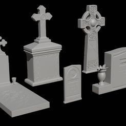 Render_1.jpg 5 pack – Tombstones and gravestones