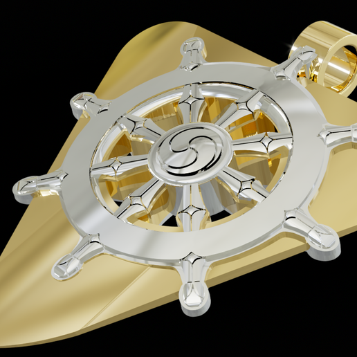 📿 Nautical rudder pendant・ STL File for 3D printing・Cults