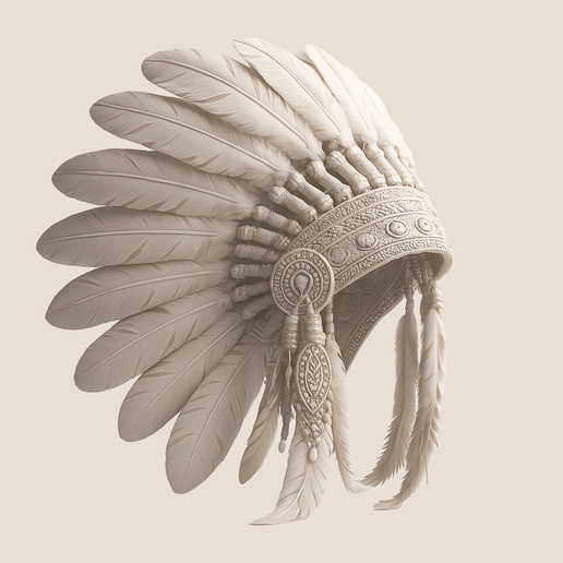 Native American Feather Headdress – High Detail 3D Print Model STL
