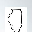 illinois-outline.jpg STATE OF Illinois COOKIE CUTTER - 4 SIZES TO PRINT, SUPER SHARP CUTTING EDGE!