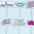 cake-topper-happy-birthday-6-2.png Happy Birthday cake topper design, SET OF 6 PCS, birthday projects