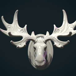 M_Head-02.png 3D file Moose Head・3D printer design to download, Skazok