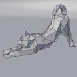 06.png Stretching cat low poly