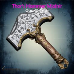 1.jpg Thors Hammer Mjolnir From God of War - Fan Art 3D print model