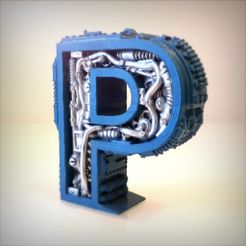 Lettre_P_Vignette_Full_02.jpg STL file Steampunk Letter P・3D print model to download, Alphonse_Marcel
