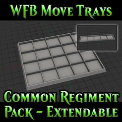 Miniature.png WFB - Pack de Bandejas de Movimiento - Regimiento Común - Extensible - 1 a 4 Rangos