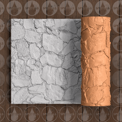 stone_path2.png Fichier STL Rouleau à texture fine (faible coût de résine) - Chemin de pierre 2 - 4,5 pouces de hauteur・Modèle pour impression 3D à télécharger