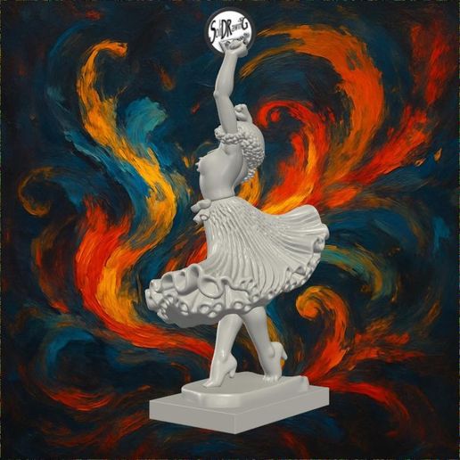 💃 Vintage Dancing Woman Sculpture – SoliDRawinGs SG690・ STL File for 3D ...