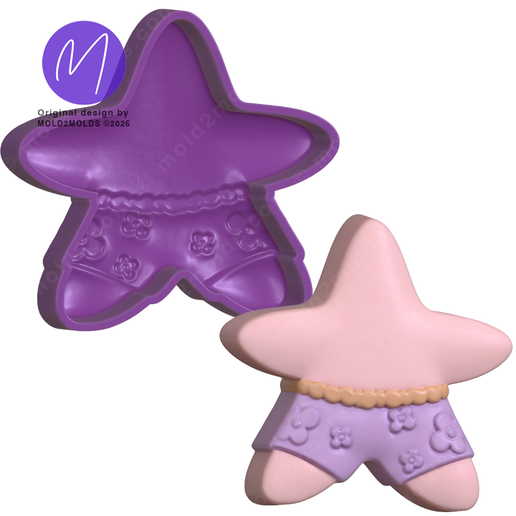 3D Patrick Star Back Bath Bomb STL Mold