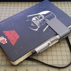 0ad71de340f262ca79919ba89b803f23_display_large.jpg Free STL file Pen Holder for Moleskine Hard Cover・3D printing model to download