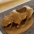 lioness-roar-walk-planter-1.png lioness roaring planter pot flower vase stl 3d print file