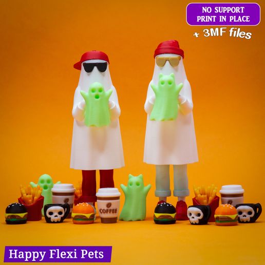 Little Ghost and his tiny ghosts and a set of snacks (#80) - 3D model önizlemesi