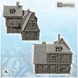 5.jpg Large medieval house with spiked balcony and multiple floors (2) - Medieval Gothic Feudal Old Archaic Saga 28mm 15mm