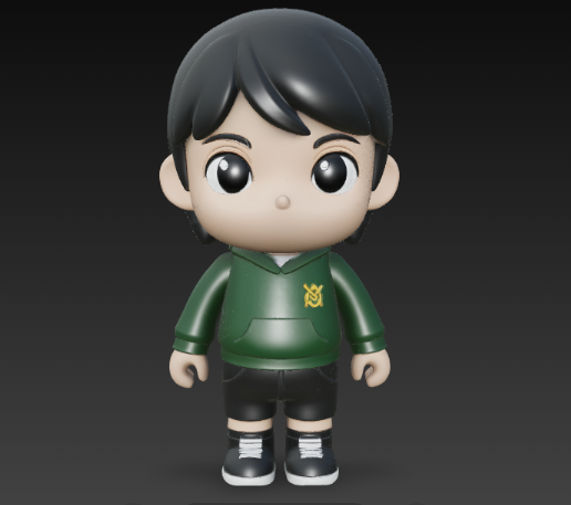 Young Academy Hoodie Scout – Modern Youth Explorer 3D Character Model