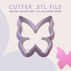FLD20014.jpg Butterfly Polymer Clay Cutter | Butterfly Cookie Cutter | Digital STL File