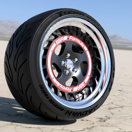 🚗 SSR Formula Aero 5spoke 18inch rims with advan tires・ STL File