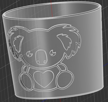 Make-up Pot Cute Koala - 3D model önizlemesi