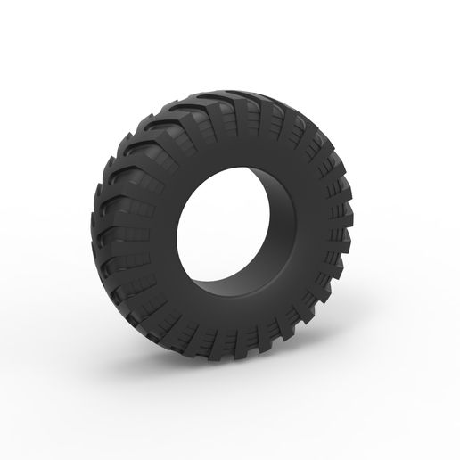Diecast military truck tire 4 Scale 1 to 10 3D model
