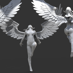 untitled.2099.png Fichier OBJ Statue d'ange en forme de croissant・Modèle pour imprimante 3D à télécharger