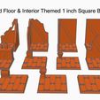 wood01.jpg 1 Inch Square Miniature Bases (x11) Wooden Interior Themed for Dungeons & Dragons or Warhammer 40k tabletop Miniatures