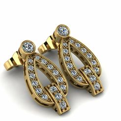 1.jpg Boucles d'oreilles de luxe à clous pour femme MODÈLE IMPRIMABLE EN 3D