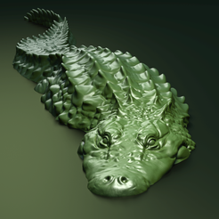 SwimmingcrocodileRender.png OBJ file Swimming Crocodile - No supports needed!・3D printer model to download