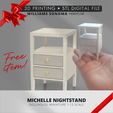Michelle-Nightstand_RainMakerZpace.png Большой кукольный дом - Классический семейный дом миниатюра 1:12 | Printable STL