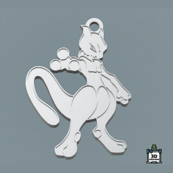 3.png STL file Mewtwo keychain・3D printable design to download