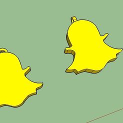 snapchat together.jpg Free STL file Snapchat Logo Necklace・3D printing model to download
