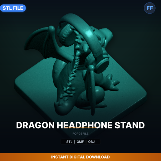 Dragon Headphone Stand - 3D Printable STL File