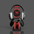 Spiderman-Controller-and-Headset-Stand-08.png Spiderman Dual Controller & Headset Stand
