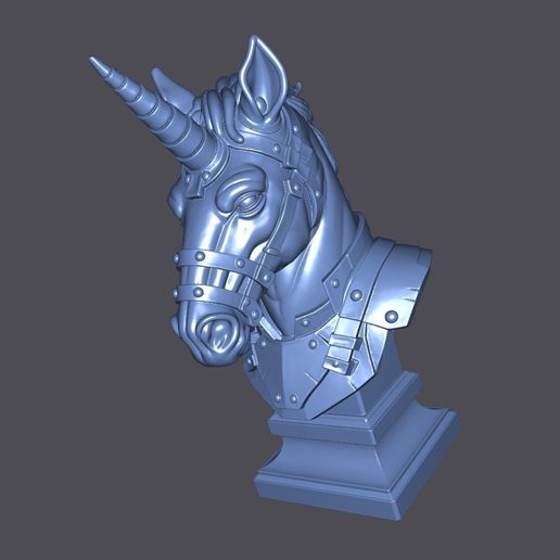 🦄 Unicorn Bust With Base・ STL File for 3D printing・Cults