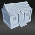 mau50.png1.png Traditional Vietnamese Rural House – Aged Brick & Moss Roof 3D Model