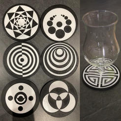 Sans-titre38.png Fichier STL 6 Coaster Motif Crop Circle・Modèle à télécharger et à imprimer en 3D