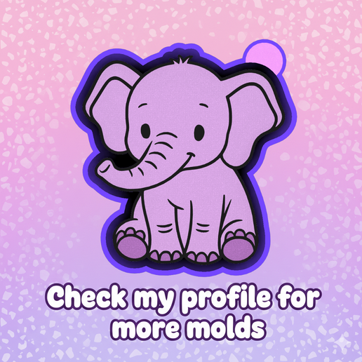 🐘💕 Cute Elephant – Freshie, Resin & Candle Mold ✨