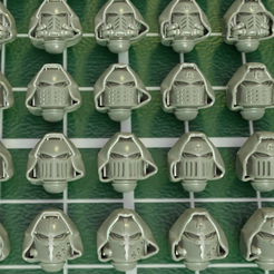 1.png 3D file Hooded Space Knights Heads・3D print design to download