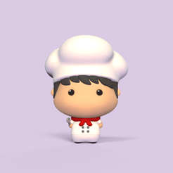 Cook1.png Download file Cute Cook • 3D printing object, Usagipan3DStudios