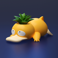 psyduck_planter01.png Descargar archivo STL Jarrón Psyduck Decoración Pokemon Home Geek • Plan imprimible en 3D, Stardemy