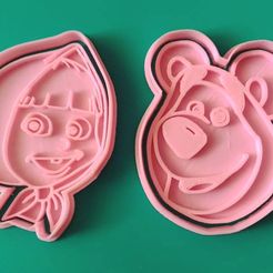76686019_518031819047046_8293399578753892352_o.jpg STL file MASHA AND THE BEAR COOKIE CUTTERS KIT X2 SET・3D printing design to download