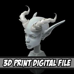digital_horn_21_01.jpg Horn Style 21 - 3D Model Print File for Costume and Cosplay Accessories