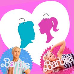 aritos.jpg STL file Barbie and Ken Earrings - Ear Accessory・3D printing design to download