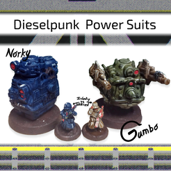 Norky_And_Gumbo.png Dieselpunk Power Suits - "Norky" and "Gumbo"