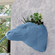 comodo-dragon-wall-planter-2.png Comodo dragon head wall mount planter flower pot vase STL 3d print file