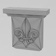 wf0.jpg Neoclassical decorative Heraldic lily corbel and bracket 3D print model