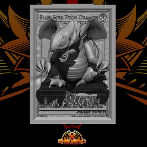 Yugioh Full 3D Card - Blue Eyes Toon Dragon STL File for 3D  printingCults