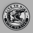 tinker.png Motocross helmet live to ride, ride to live Logo Coaster