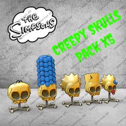 untitled.113.jpg 3D file Craneos Simpsons skull creepy creepy Pack x5・3D printable model to download