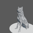 03_wf.png Datei STL Dog Husky low poly・Modell für 3D-Druck zum herunterladen