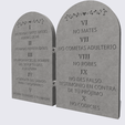 Shapr-Image-2024-02-04-095721.png Spanish text, 10 Mandamientos,The Ten Commandments list, God Words written on  tablets, flexi joint, print in place, 2 models hollow text, relief text
